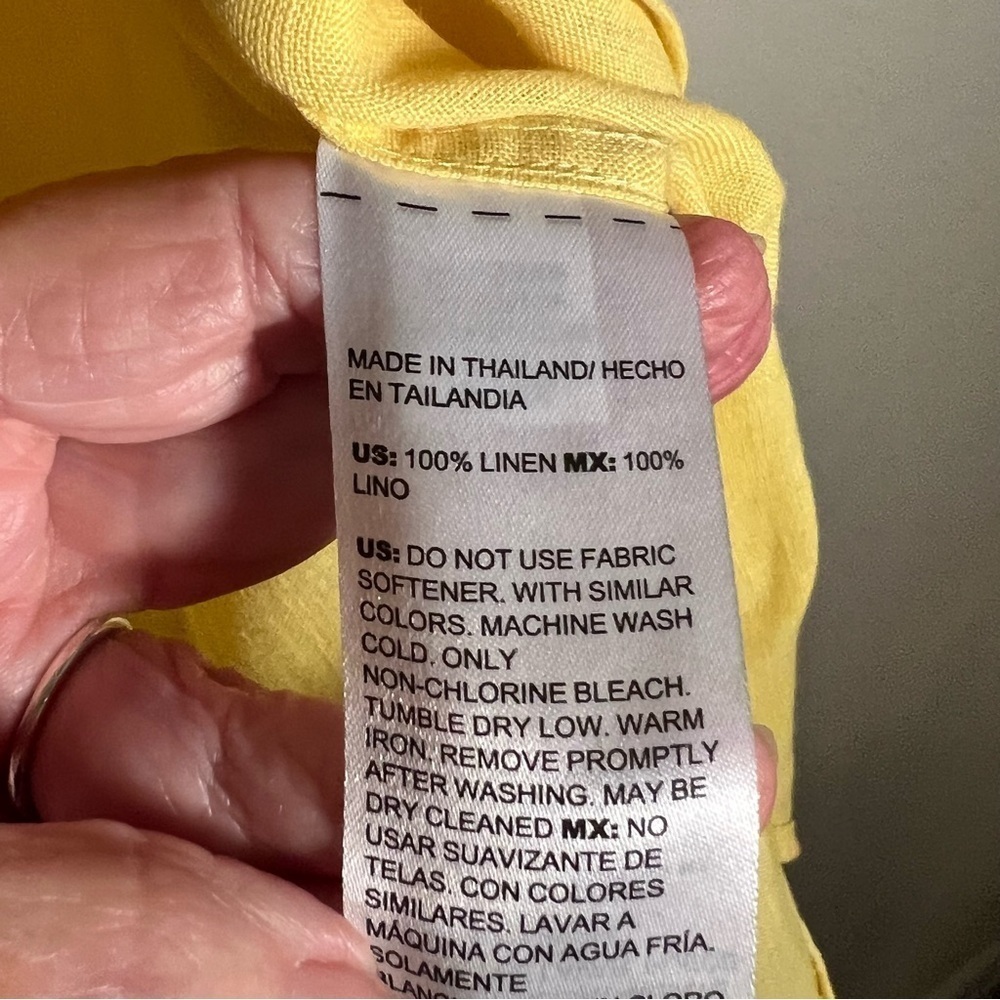 Chico's Yellow Button Down Shirt Size Medium - Picture 11 of 12